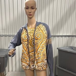Yellow Patterned Women's Sweatshirt and long sleeve 2 piece set